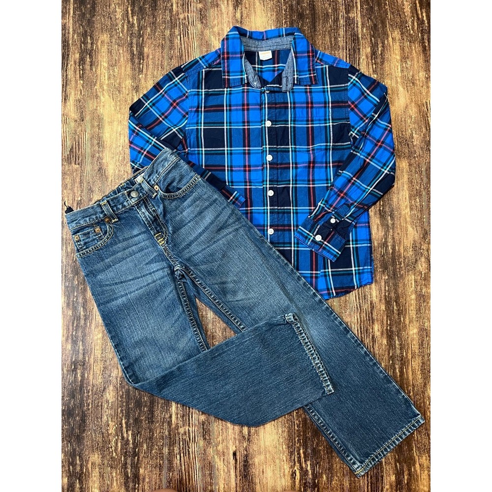 Gymboree Button Down Shirt And Ralph Lauren Blue Jeans